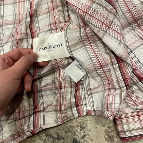 Marc Ecko No. 72 Times Square Western Plaid Cut & Sew Pearl Snap — Size XL - Picture 5 of 10